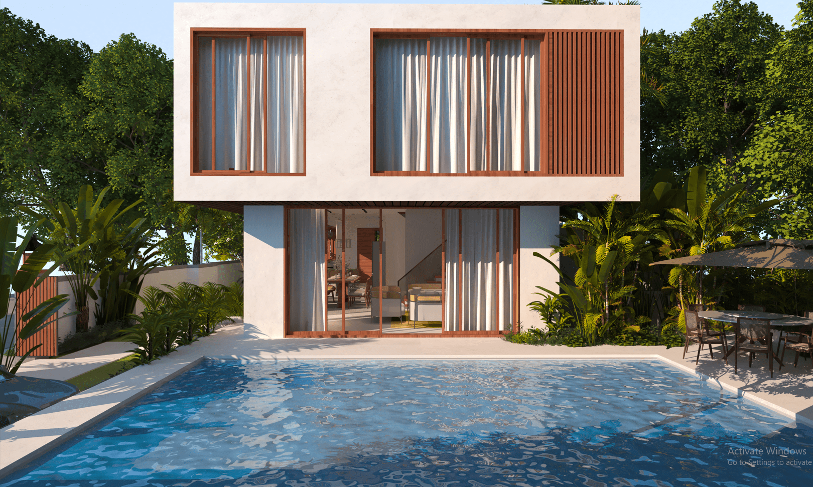 serviced villa from Swimming pool - Ridhira Zen